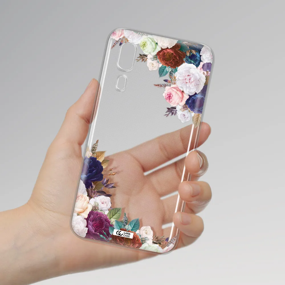 a corner of flowers with leaves Samsung A2 Core Clear TPU Case