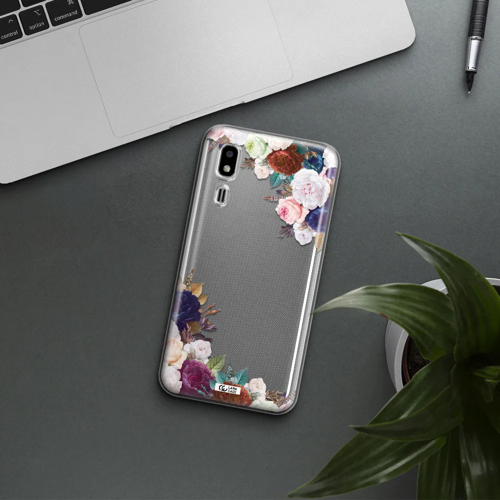 a corner of flowers with leaves Samsung A2 Core Clear TPU Case