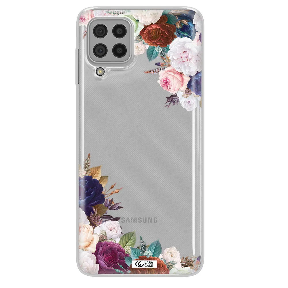 a corner of flowers with leaves Samsung A22 4g Clear TPU Case
