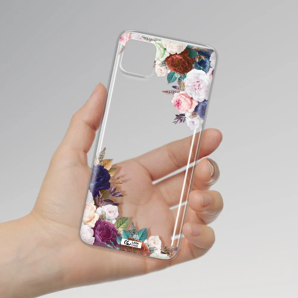 a corner of flowers with leaves Samsung A22 5g Clear TPU Case