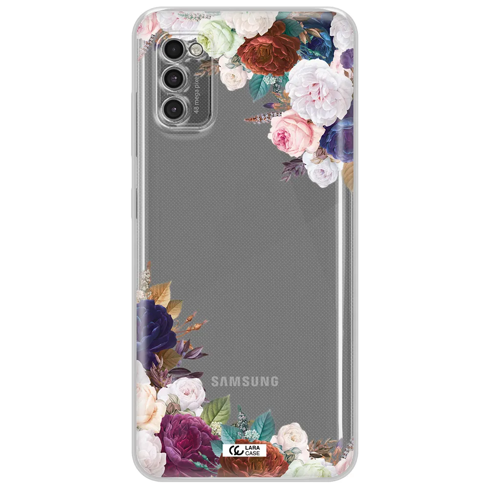 A Corner Of Flowers With Leaves Samsung A41 Clear Tpu Case