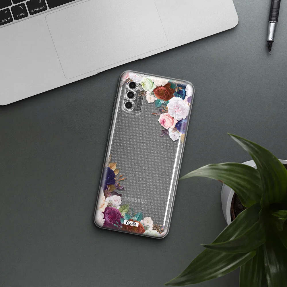 A Corner Of Flowers With Leaves Samsung A41 Clear Tpu Case