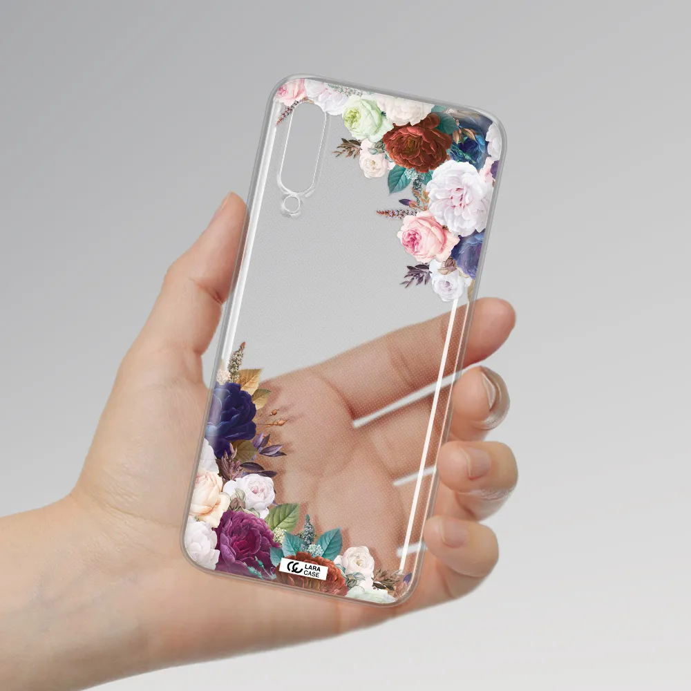A Corner Of Flowers With Leaves Samsung A50S Clear Tpu Case