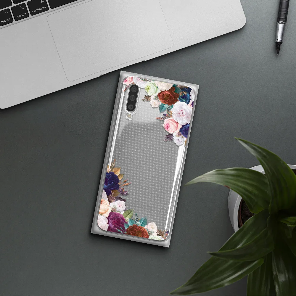 A Corner Of Flowers With Leaves Samsung A50S Clear Tpu Case