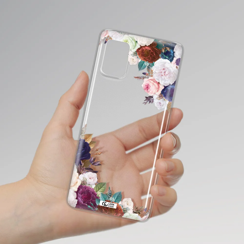a corner of flowers with leaves Samsung A51 Clear TPU Case