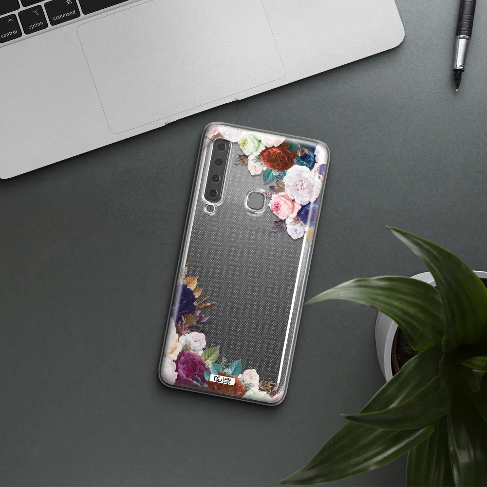 a corner of flowers with leaves Samsung A9 2018 Clear TPU Case