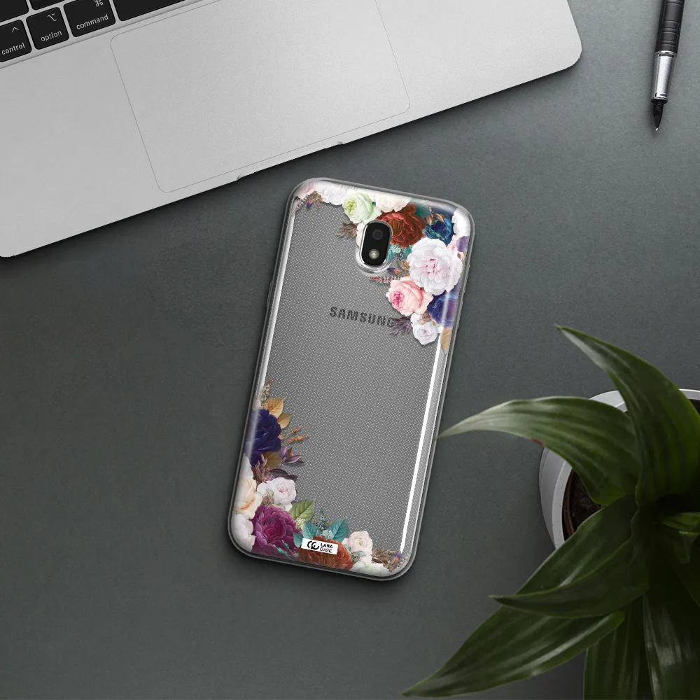 a corner of flowers with leaves Samsung J5 2017 Clear TPU Case