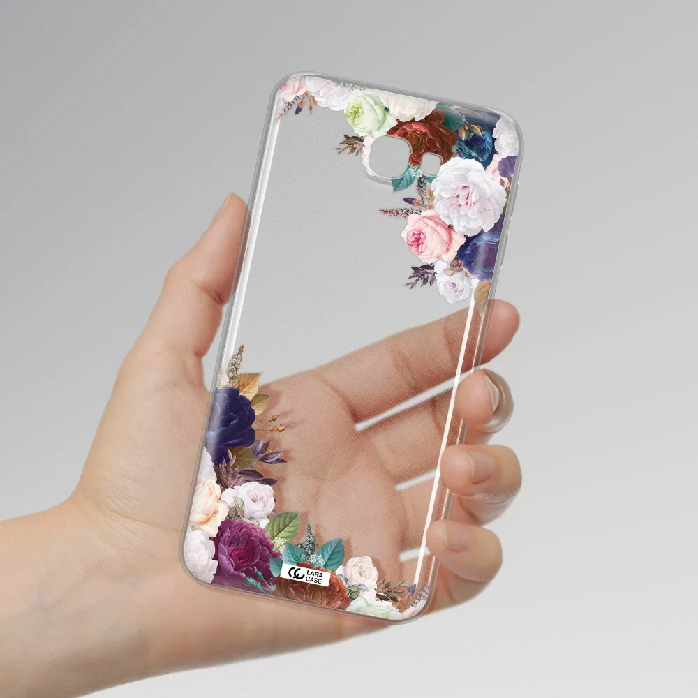 a corner of flowers with leaves Samsung J5 Prime Clear TPU Case