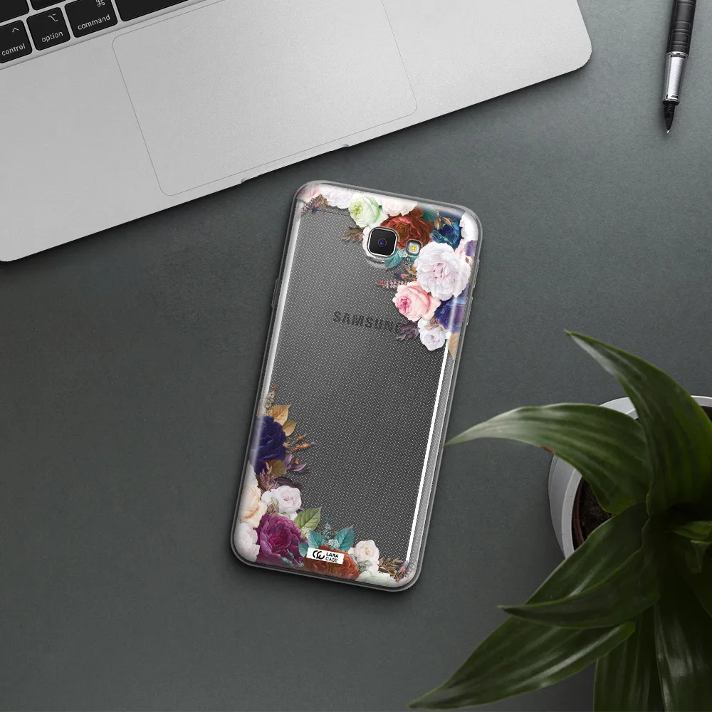 a corner of flowers with leaves Samsung J5 Prime Clear TPU Case