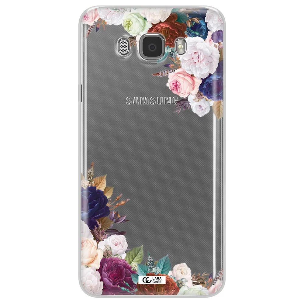 a corner of flowers with leaves Samsung J7 2016 Clear TPU Case