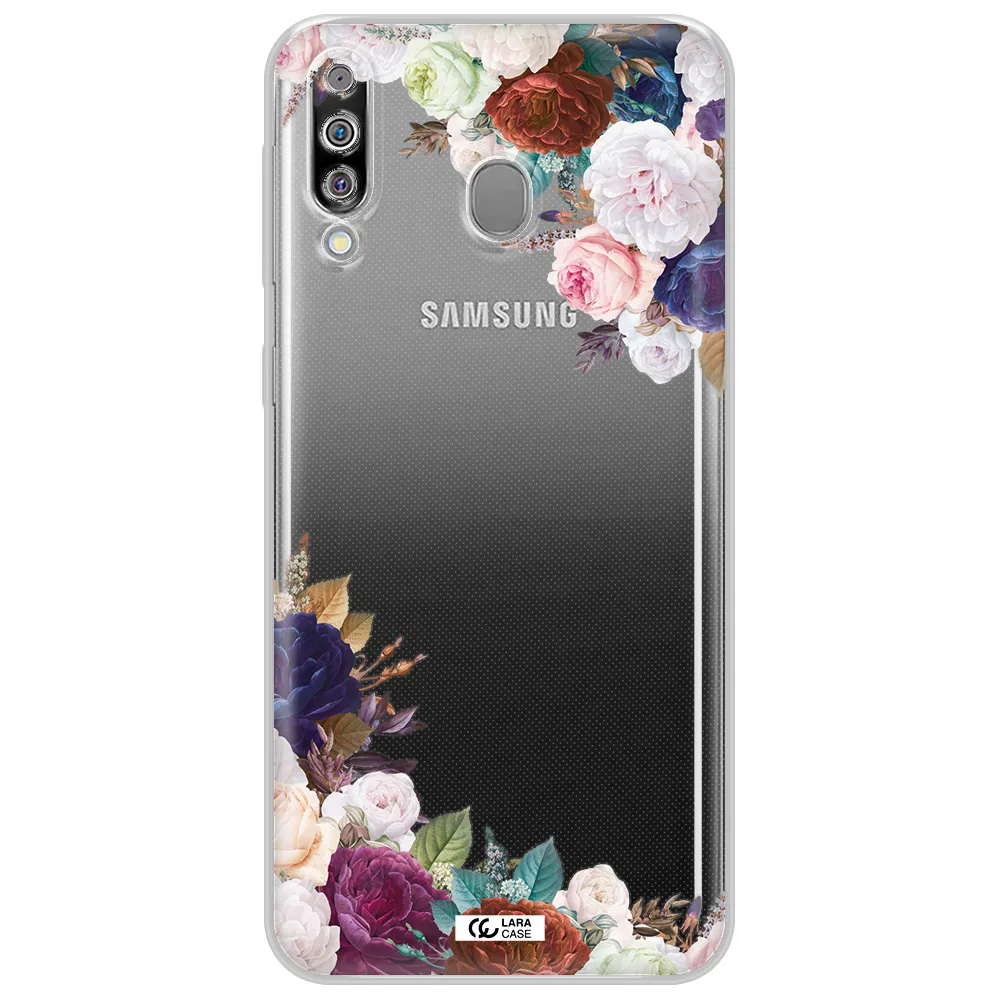a corner of flowers with leaves Samsung M30 Clear TPU Case