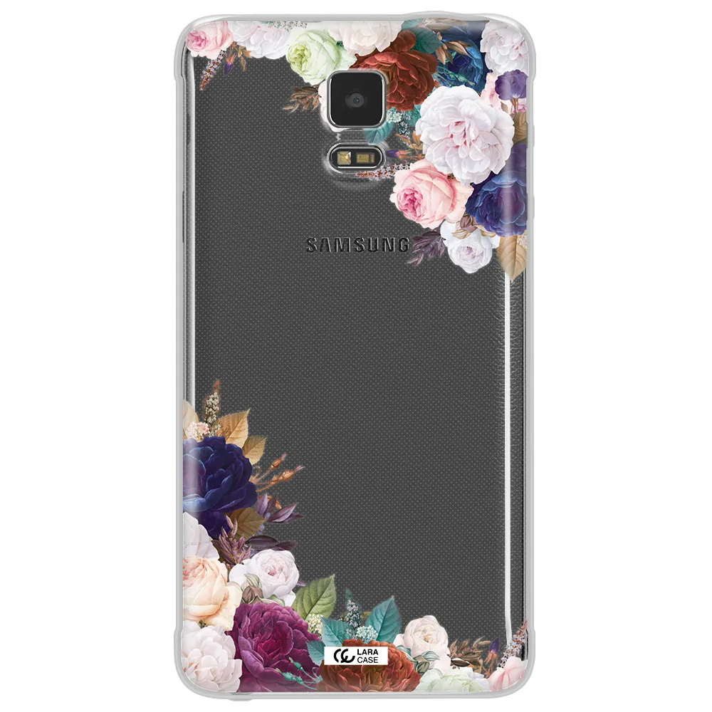 a corner of flowers with leaves Samsung Note 4 Clear TPU Case
