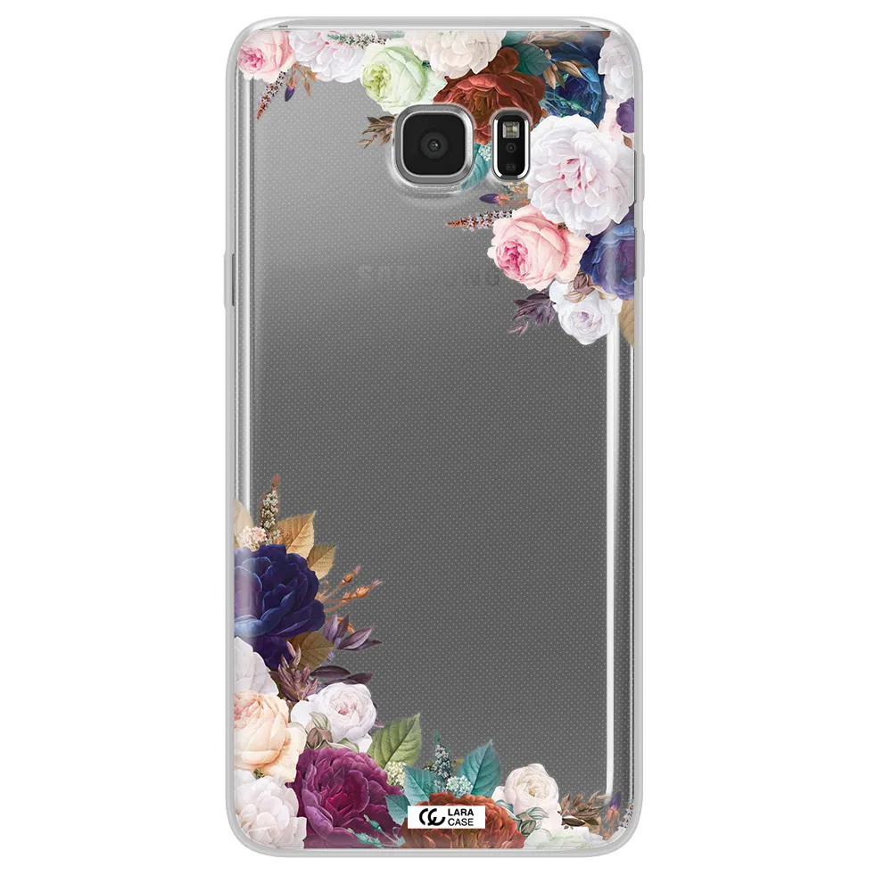 a corner of flowers with leaves Samsung Note 5 Clear TPU Case