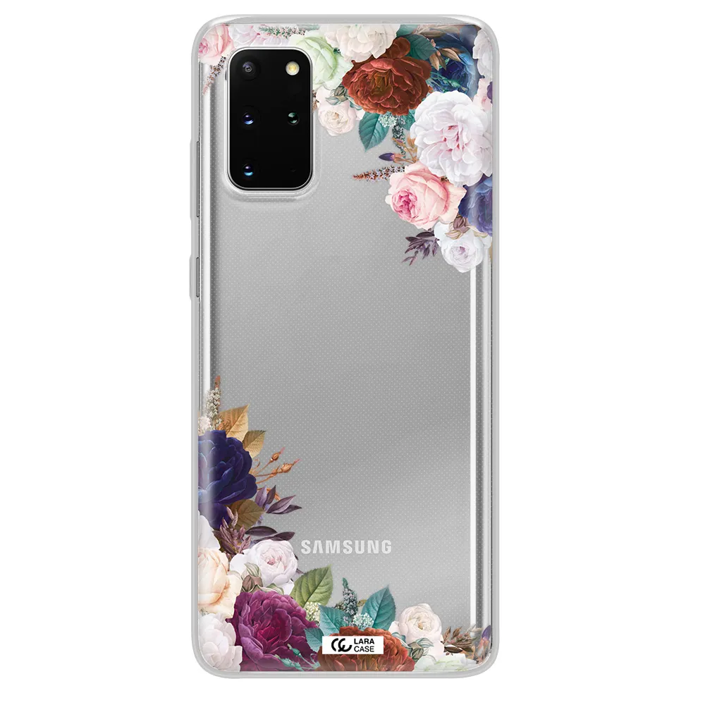 a corner of flowers with leaves Samsung S 20 Plus Clear TPU Case