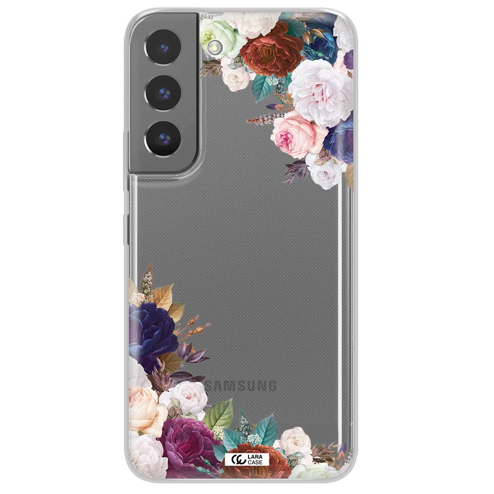 a corner of flowers with leaves Samsung S 22 Clear TPU Case