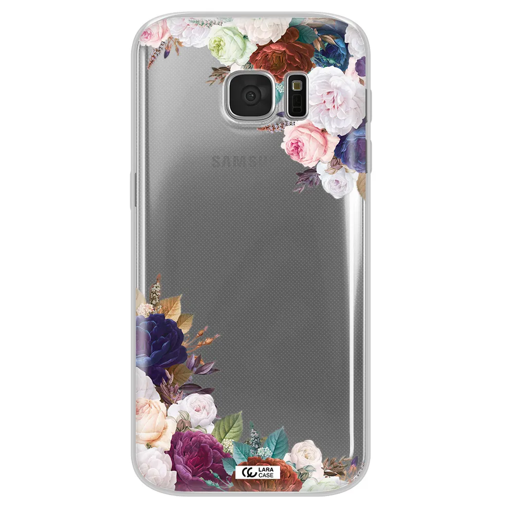 a corner of flowers with leaves Samsung S 7 Clear TPU Case