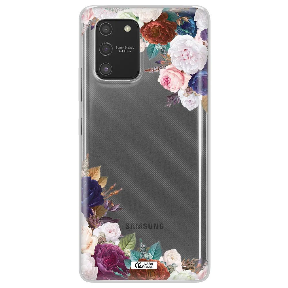 a corner of flowers with leaves Samsung S10 Lite Clear TPU Case