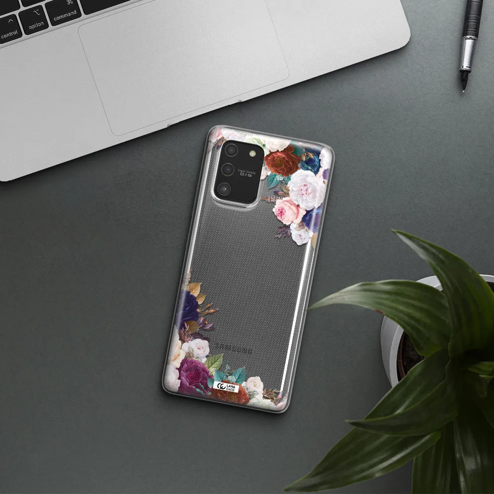 a corner of flowers with leaves Samsung S10 Lite Clear TPU Case