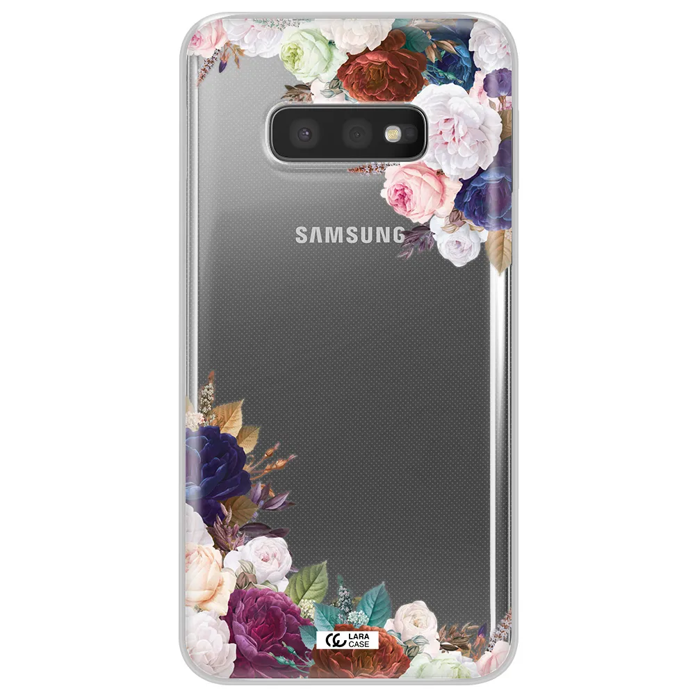 a corner of flowers with leaves Samsung S10e Clear TPU Case
