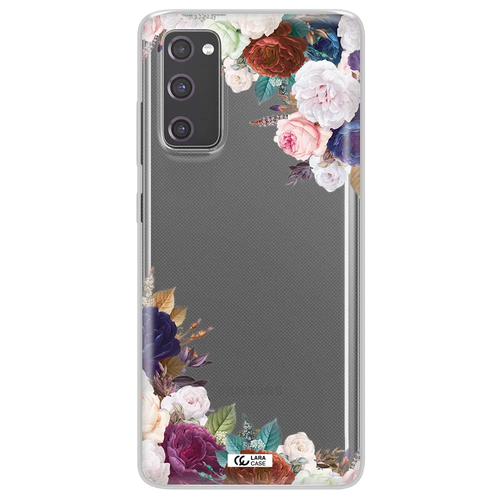 a corner of flowers with leaves Samsung S20 Fe Clear TPU Case