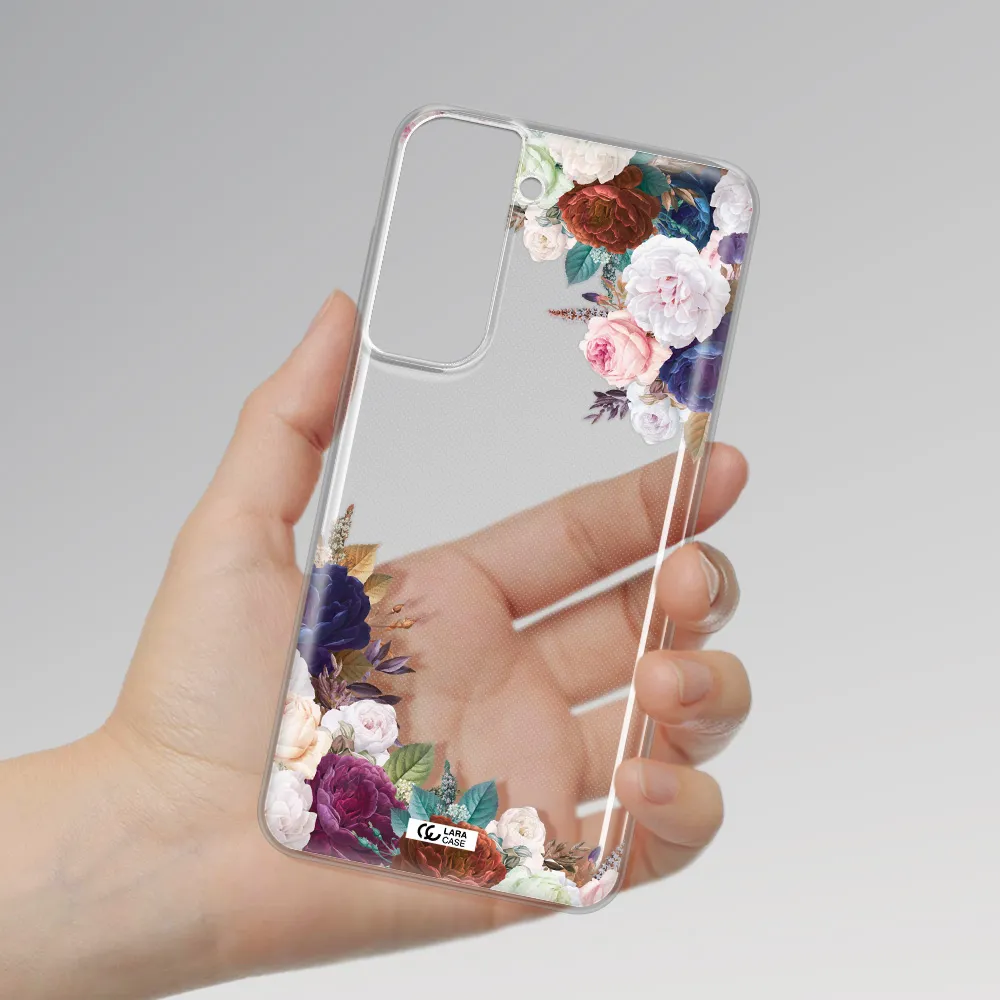 A Corner Of Flowers With Leaves Samsung S21 Fe Clear Tpu Case