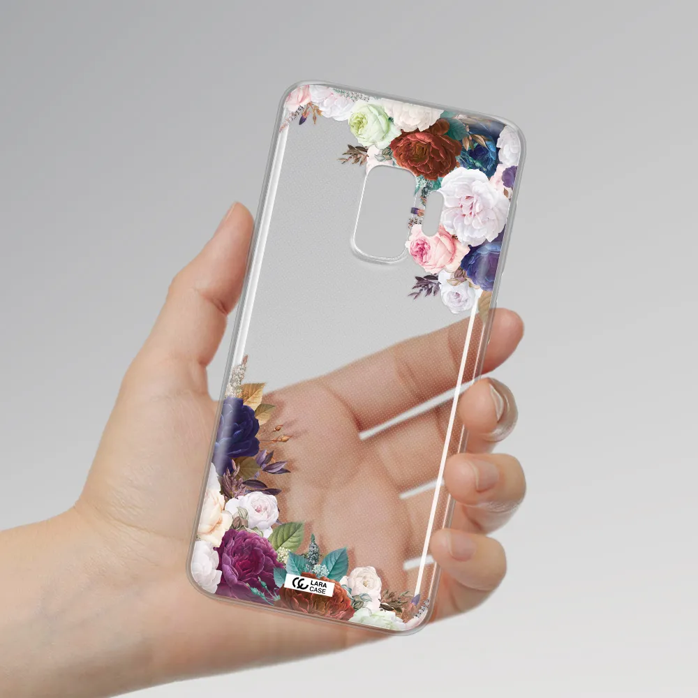 a corner of flowers with leaves Samsung S9 Clear TPU Case