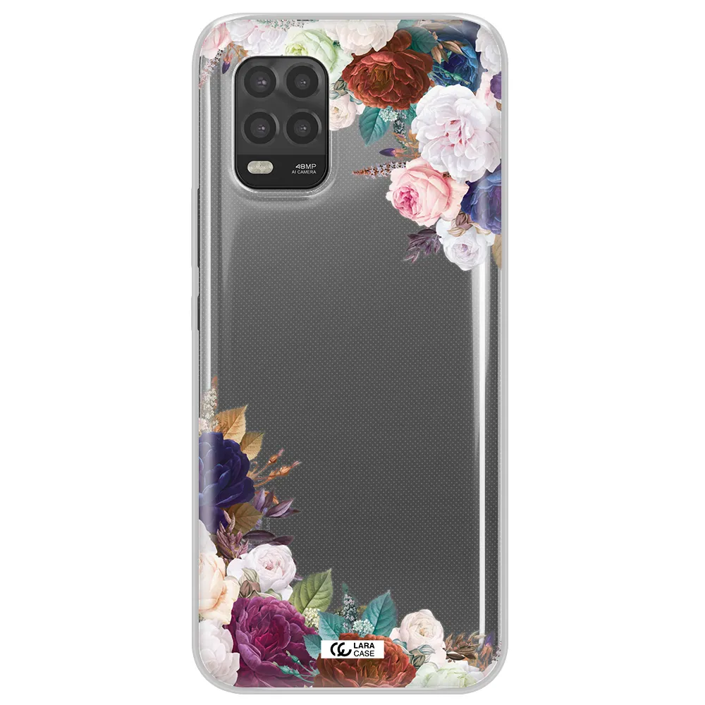 a corner of flowers with leaves Xiaomi Mi 10 Lite Clear TPU Case
