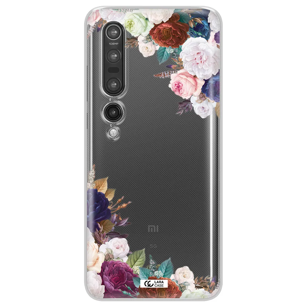 a corner of flowers with leaves Xiaomi Mi 10 Pro Clear TPU Case
