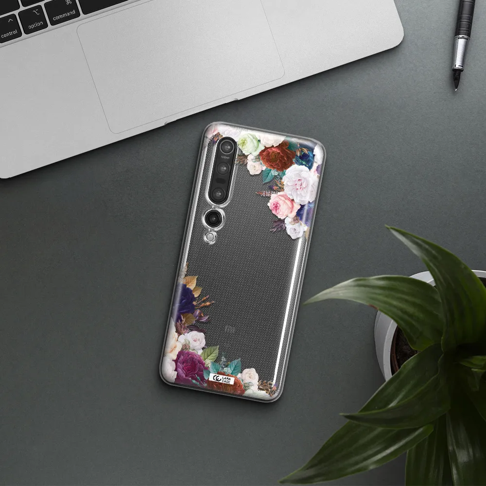 a corner of flowers with leaves Xiaomi Mi 10 Pro Clear TPU Case
