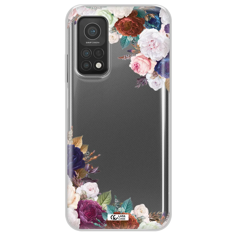 a corner of flowers with leaves Xiaomi Mi 10T Clear TPU Case