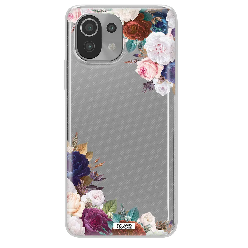 a corner of flowers with leaves Xiaomi Mi 11 Lite Clear TPU Case