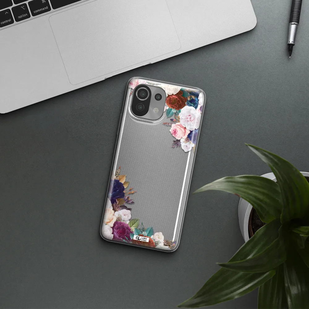a corner of flowers with leaves Xiaomi Mi 11 Lite Clear TPU Case