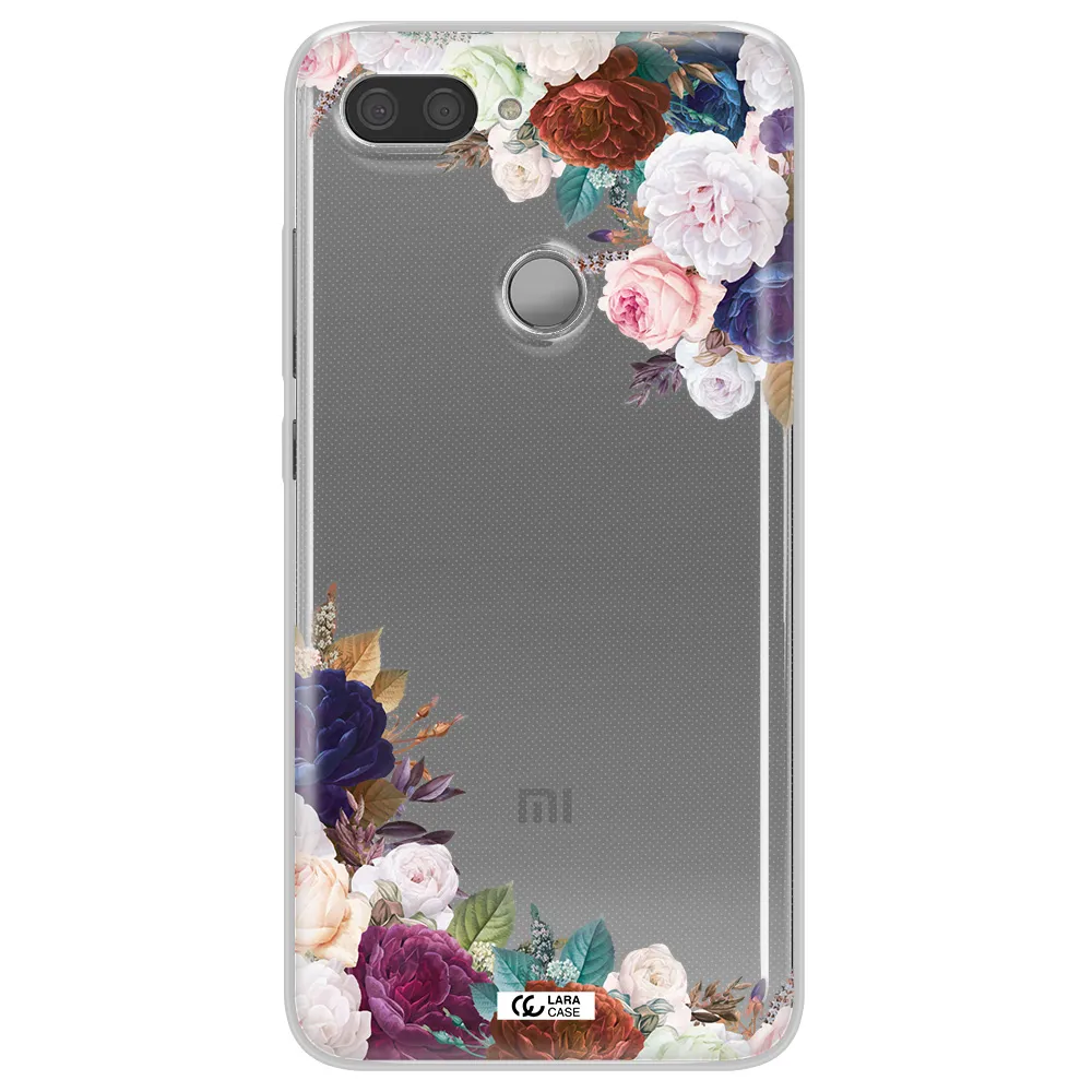a corner of flowers with leaves Xiaomi Mi 8 Lite Clear TPU Case