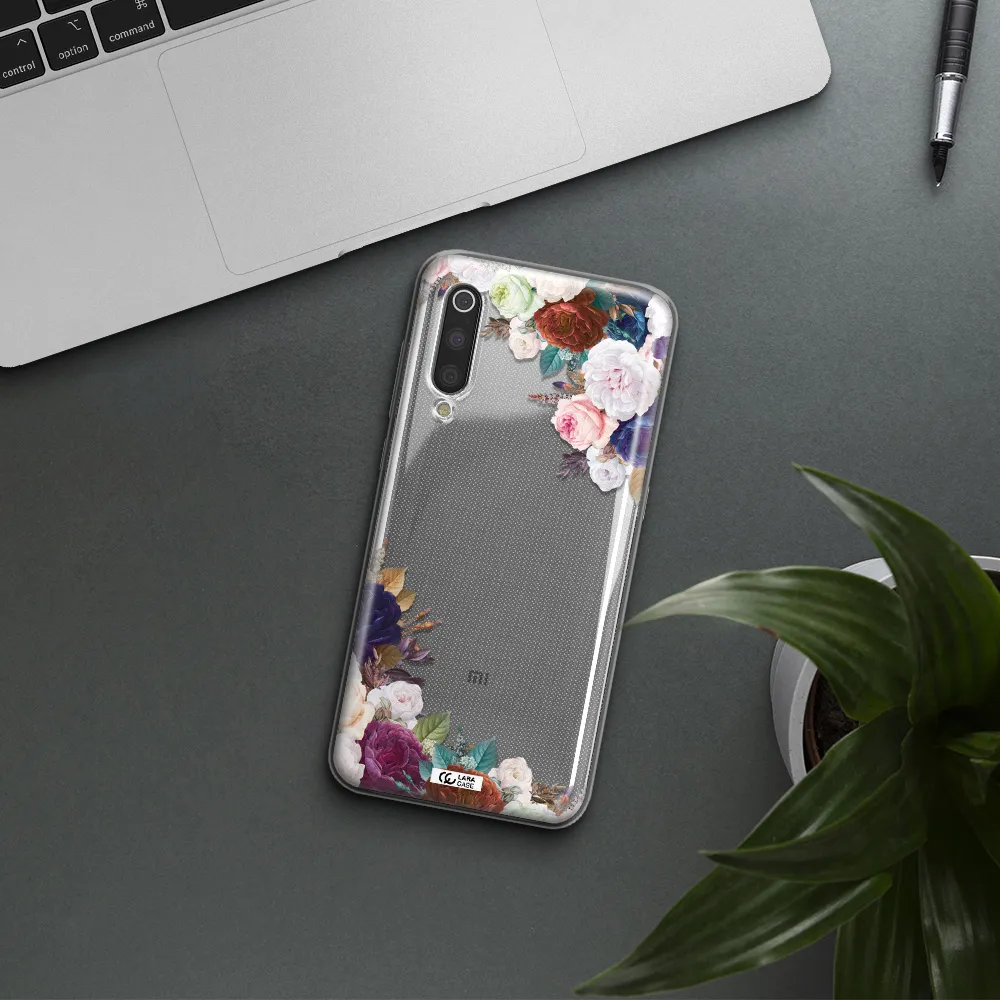 a corner of flowers with leaves Xiaomi Mi 9 Clear TPU Case