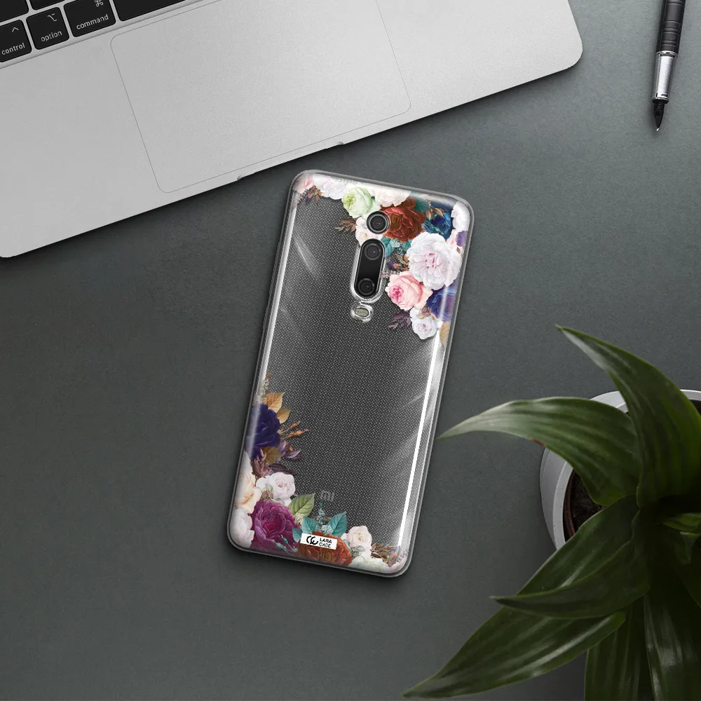a corner of flowers with leaves Xiaomi Mi 9T Clear TPU Case