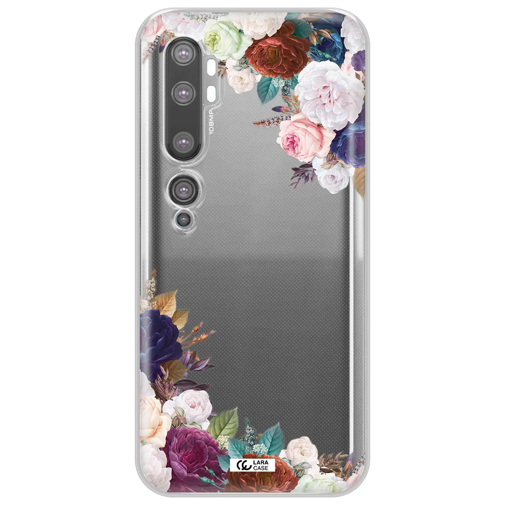 a corner of flowers with leaves Xiaomi Mi Note 10 Clear TPU Case