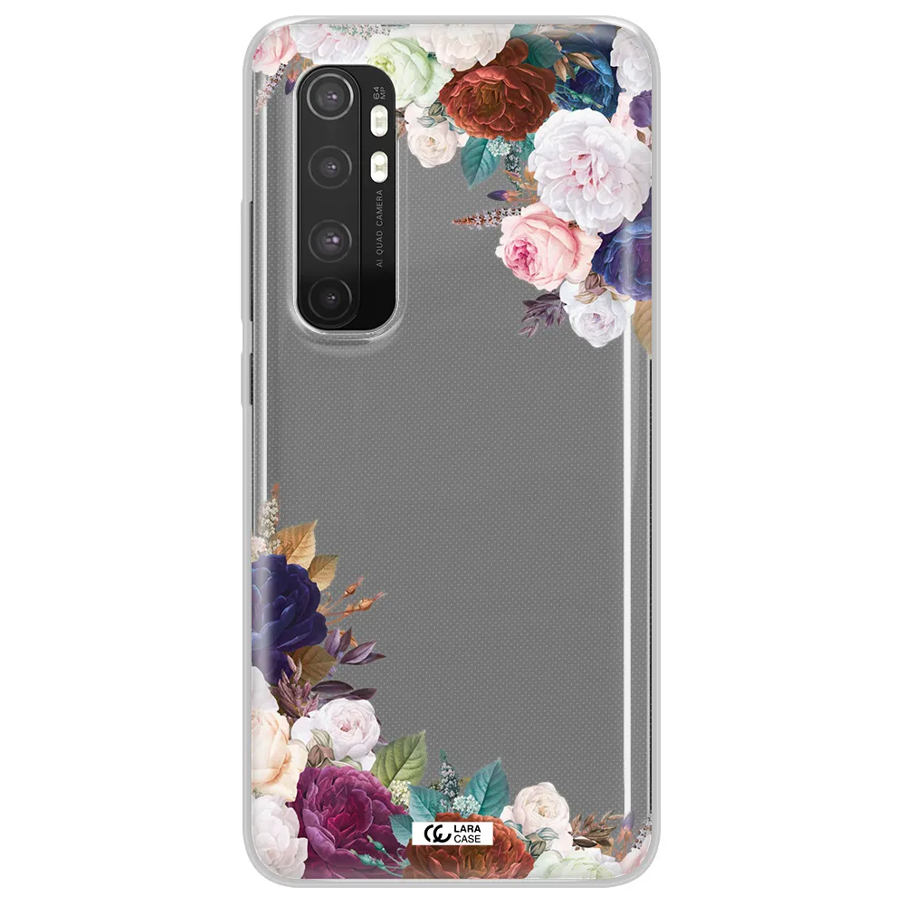 a corner of flowers with leaves Xiaomi Mi Note 10 Lite Clear TPU Case
