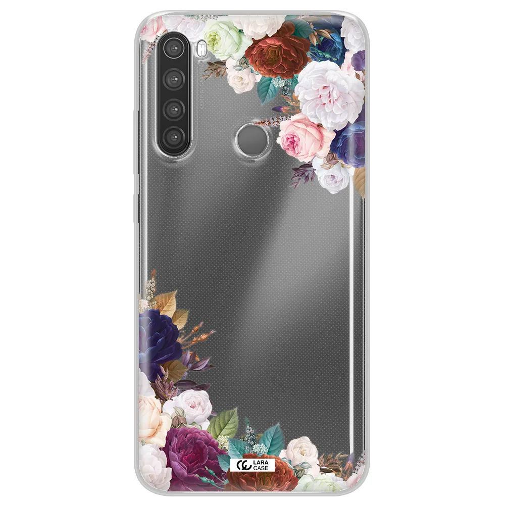 a corner of flowers with leaves Xiaomi Note 8 Clear TPU Case
