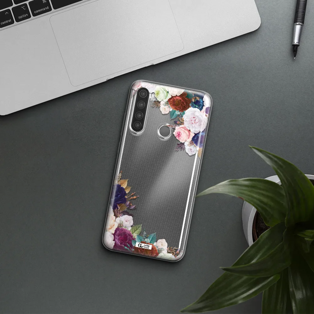 a corner of flowers with leaves Xiaomi Note 8 Clear TPU Case