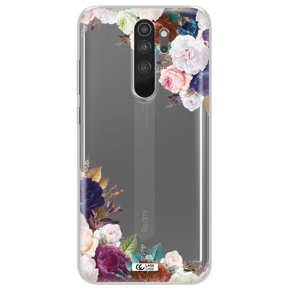 a corner of flowers with leaves Xiaomi Note 8 Pro Clear TPU Case