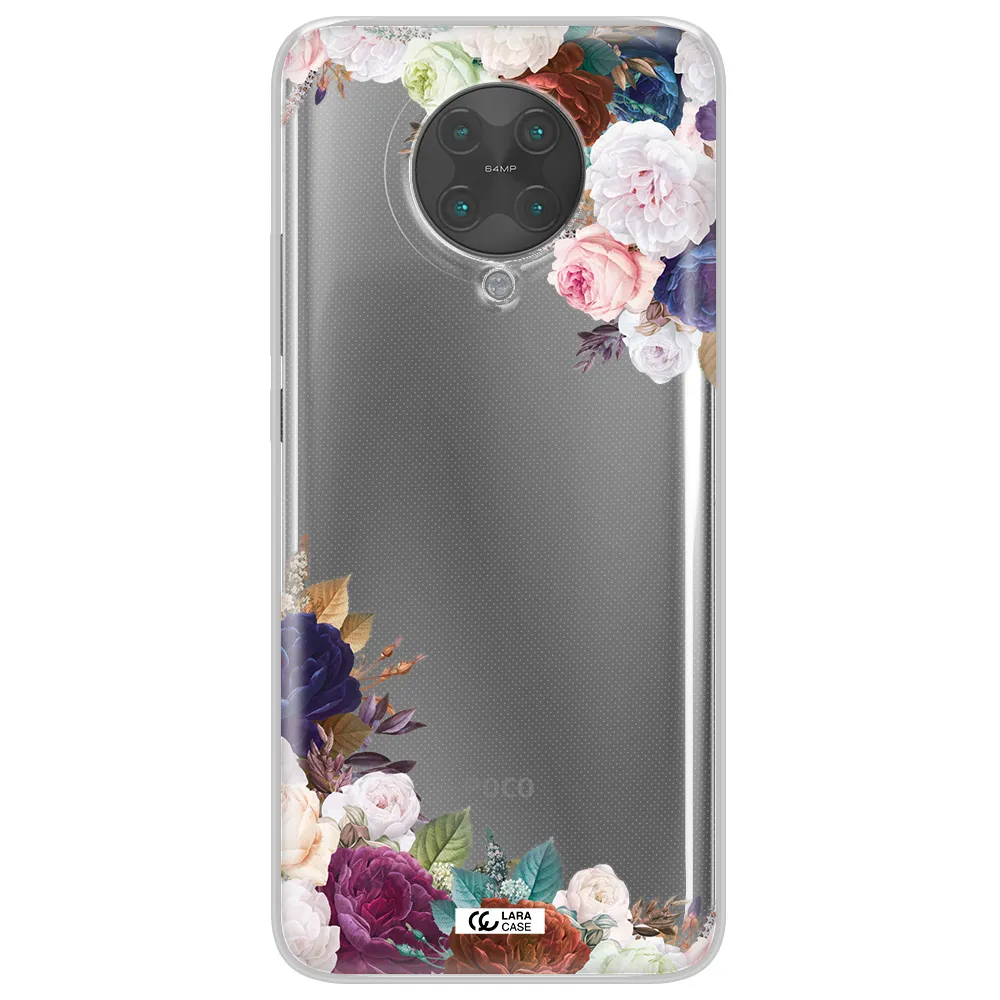 a corner of flowers with leaves Xiaomi Poco F2 Pro Clear TPU Case