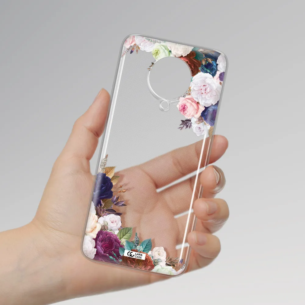 a corner of flowers with leaves Xiaomi Poco F2 Pro Clear TPU Case