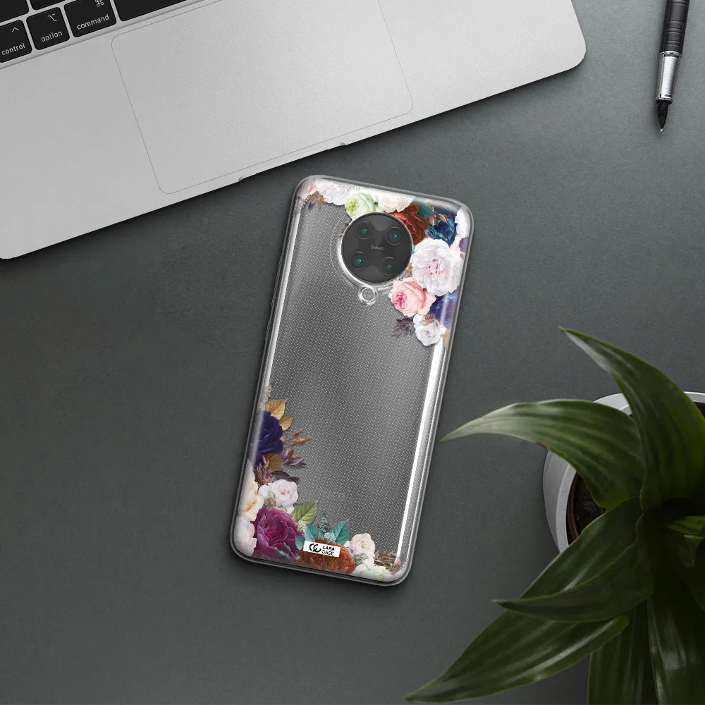 a corner of flowers with leaves Xiaomi Poco F2 Pro Clear TPU Case