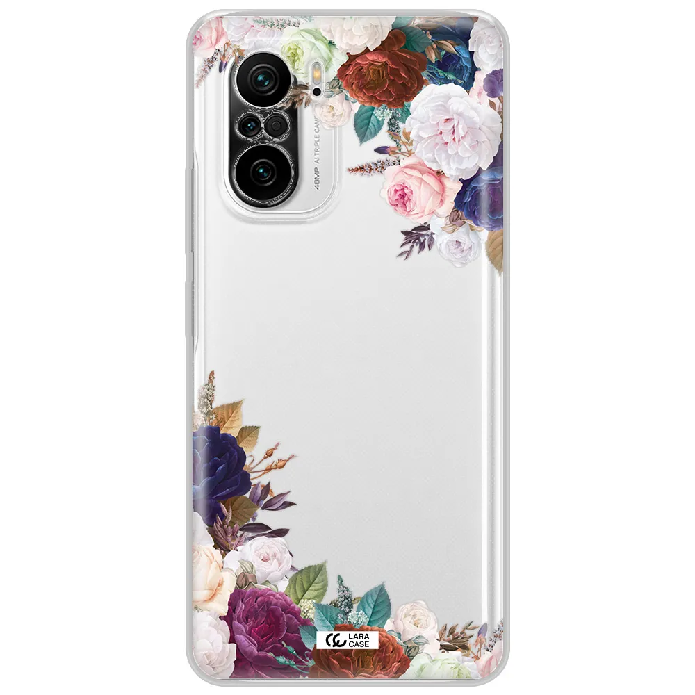 A Corner Of Flowers With Leaves Xiaomi Poco F3 Clear Tpu Case