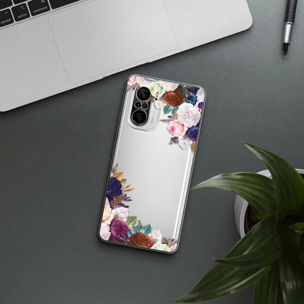 A Corner Of Flowers With Leaves Xiaomi Poco F3 Clear Tpu Case