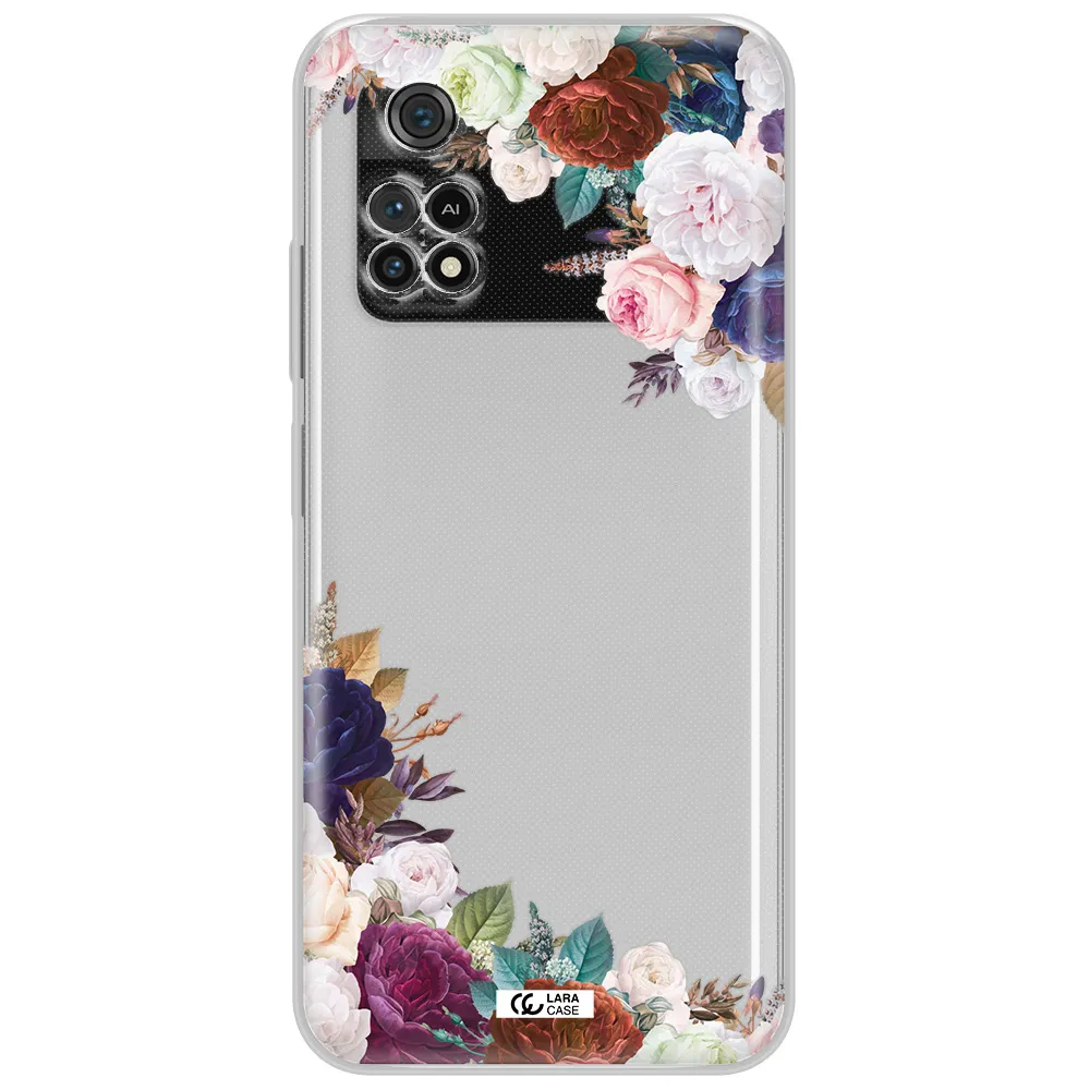 A Corner Of Flowers With Leaves Xiaomi Poco M4 Pro 4G Clear Tpu Case