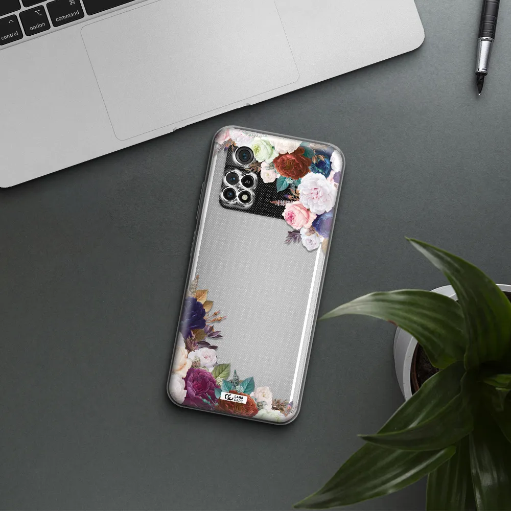 A Corner Of Flowers With Leaves Xiaomi Poco M4 Pro 4G Clear Tpu Case