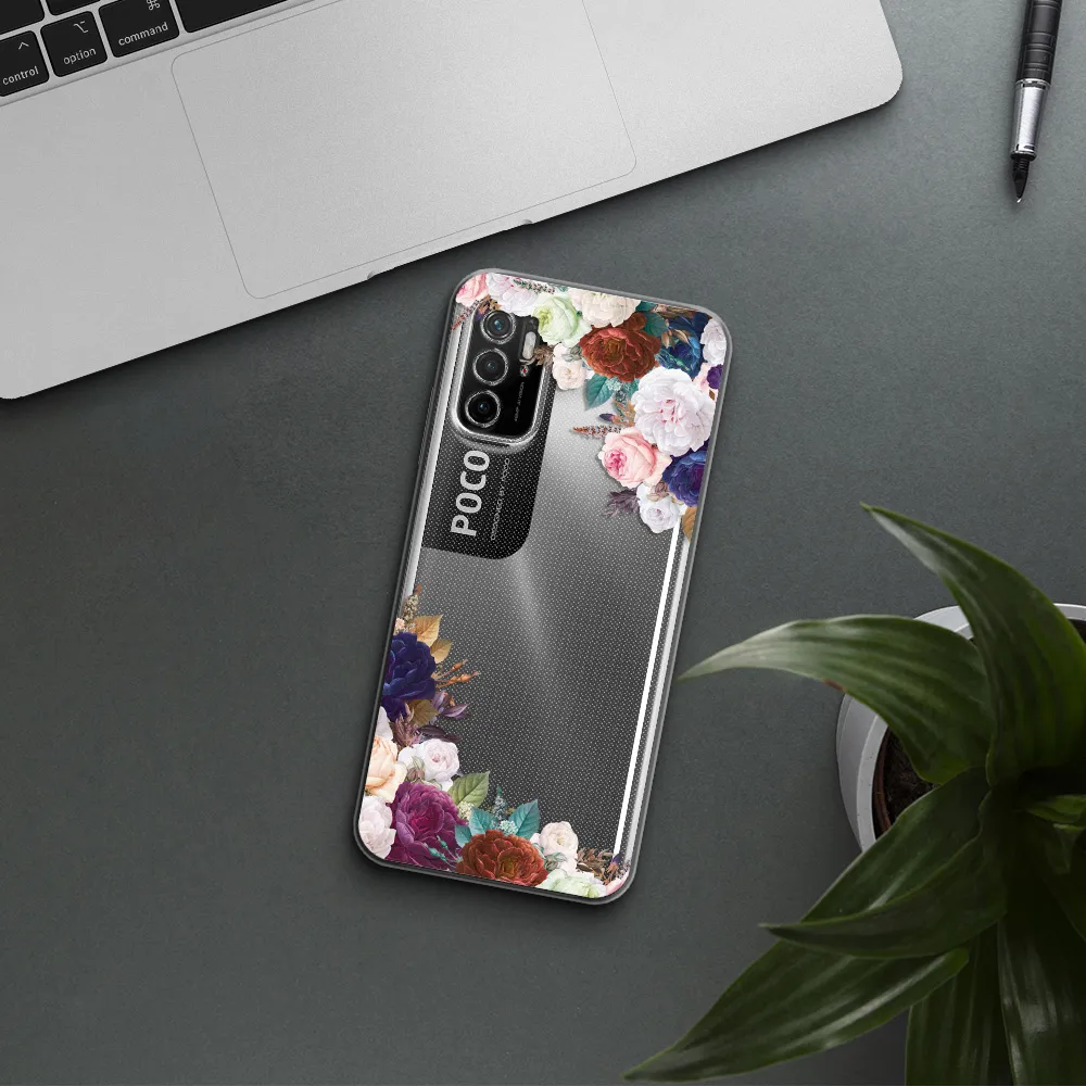 A Corner Of Flowers With Leaves Xiaomi Poco M4 Pro 5G Clear Tpu Case