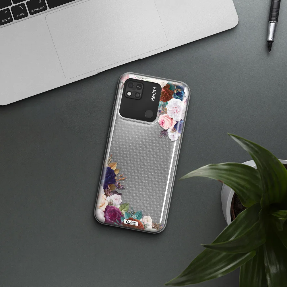 a corner of flowers with leaves Xiaomi Redmi 10A Clear TPU Case