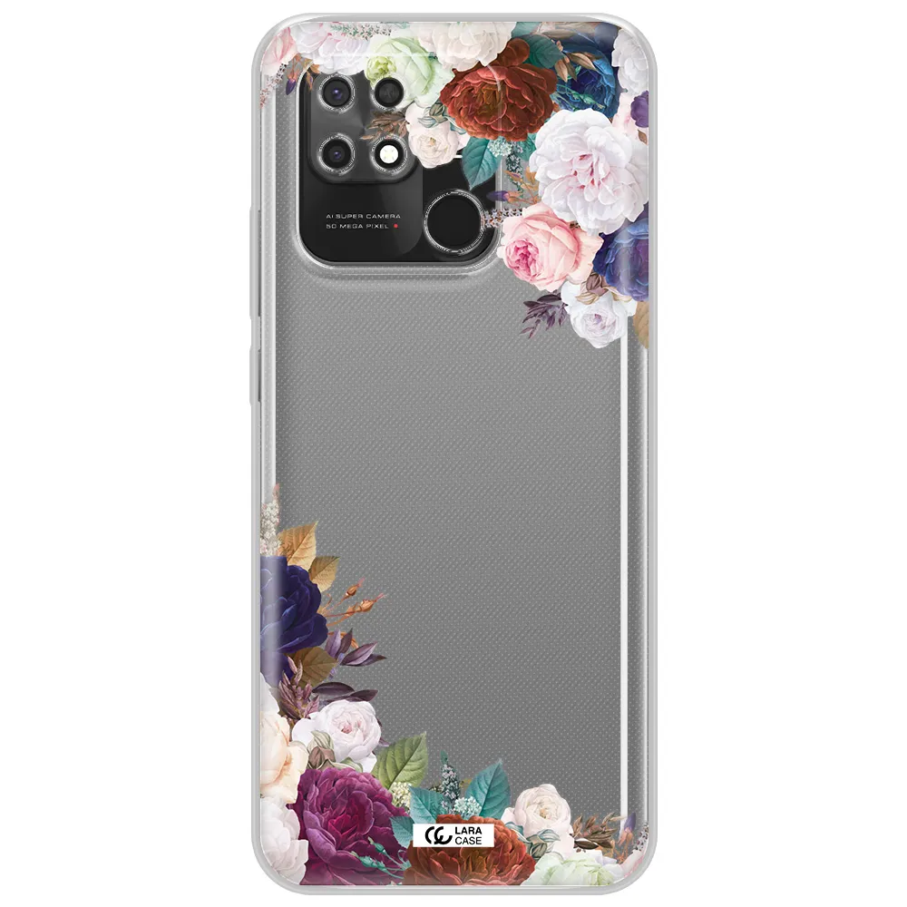 a corner of flowers with leaves Xiaomi Redmi 10C Clear TPU Case